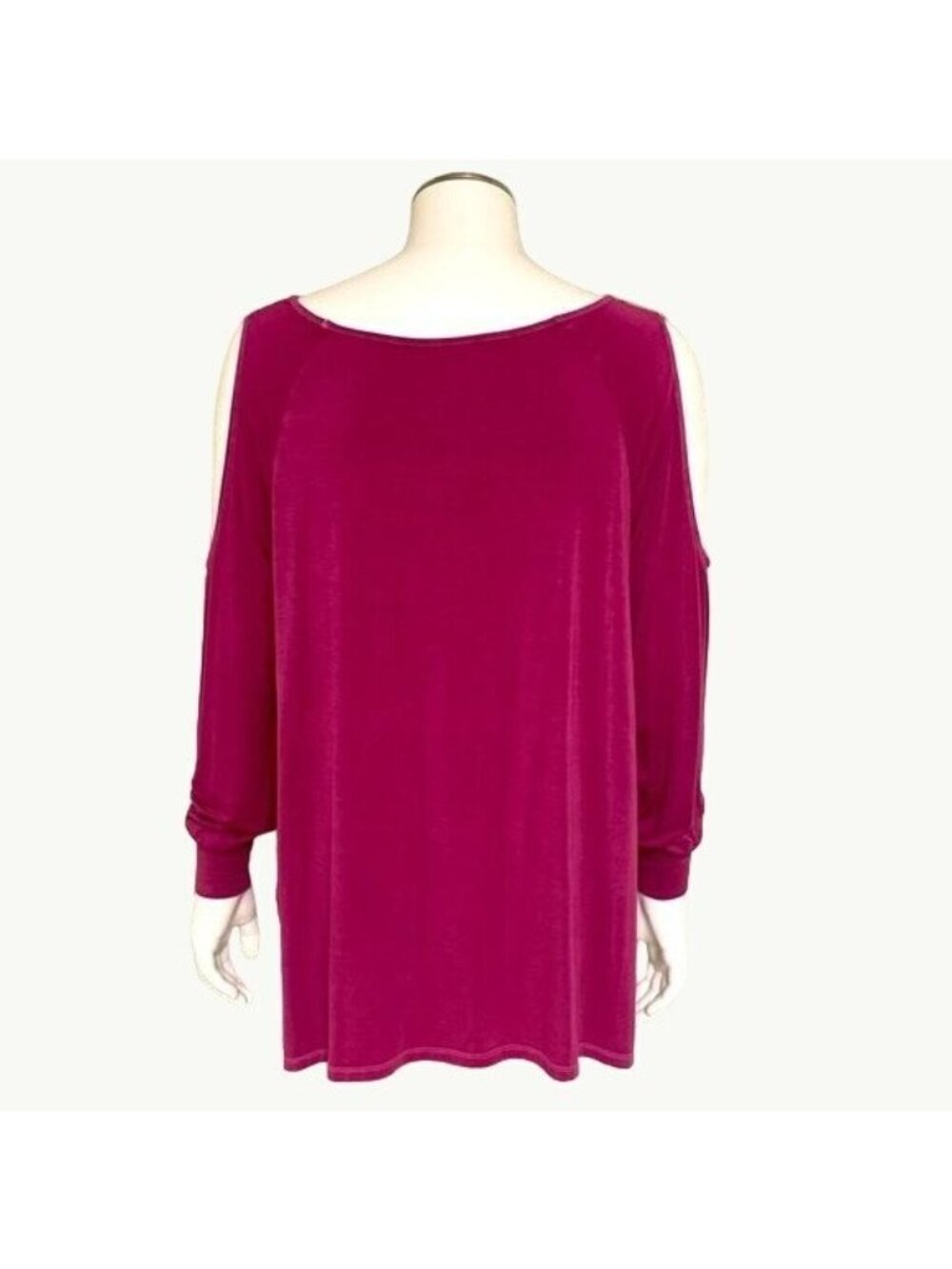 American Eagle XS Pink Cold Shoulder Long Sleeve Top Soft Sexy Casual Aesthetic - Picture 2 of 7